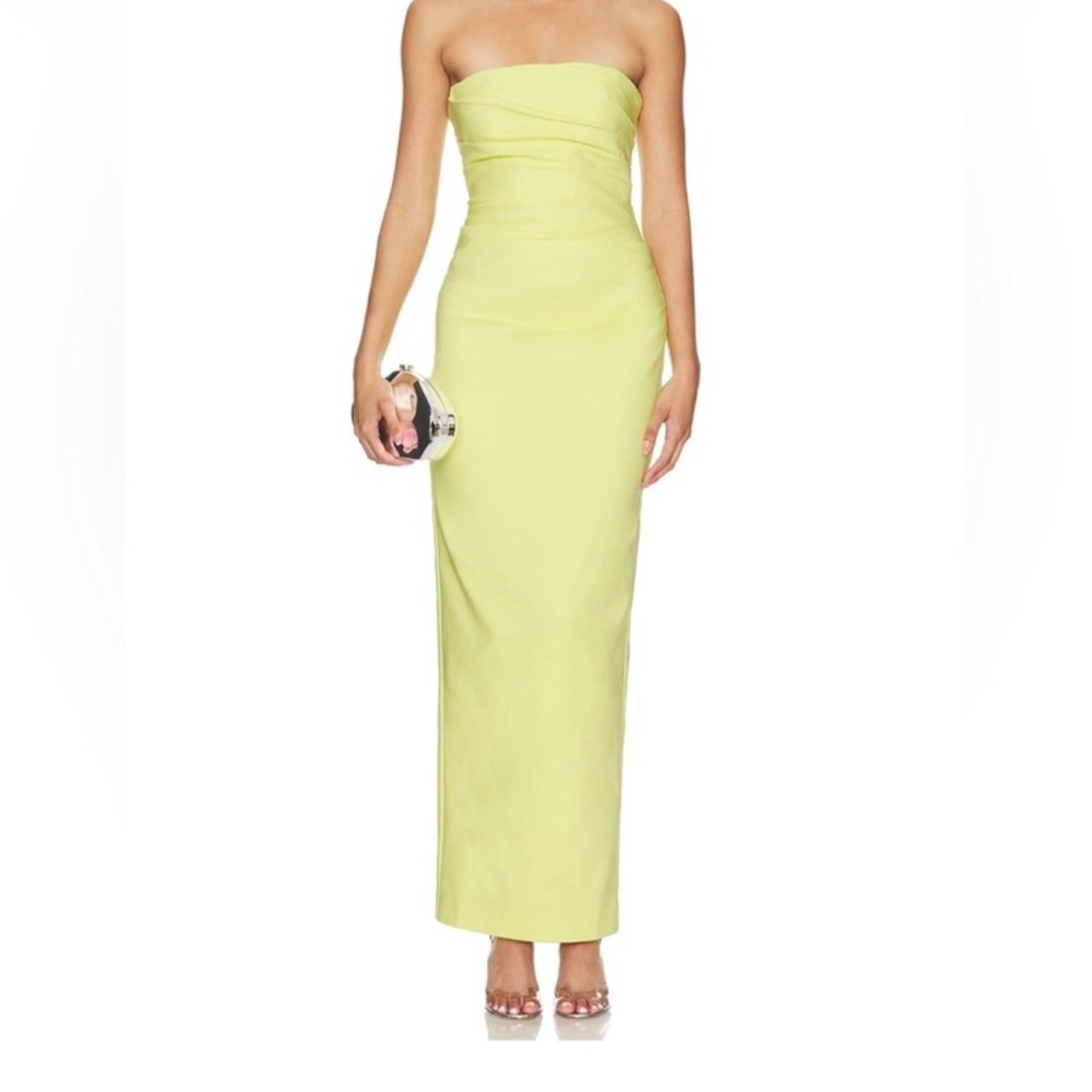 SHONA JOY Lani Strapless Maxi Dress Yellow